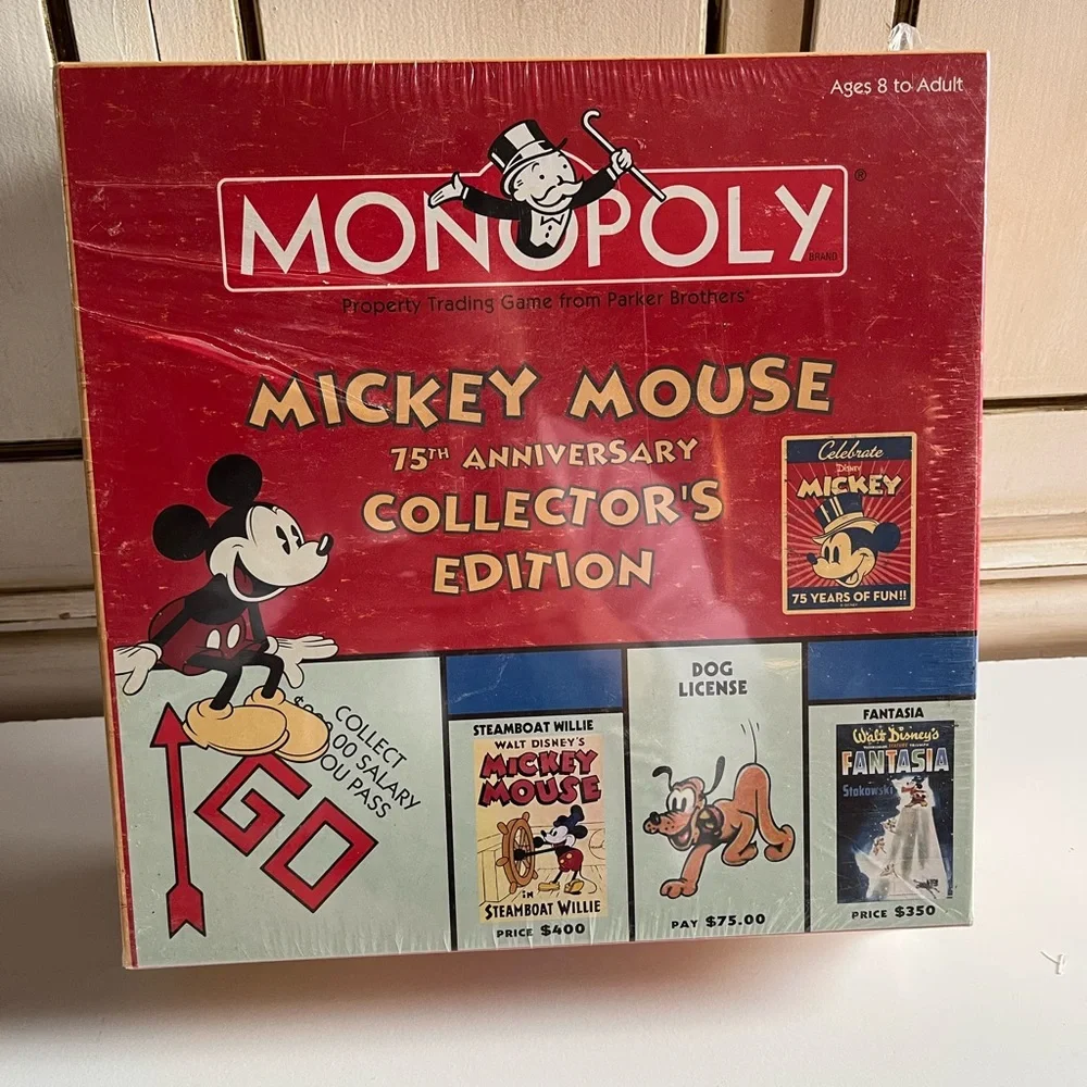 New Vintage 2004 Mickey Mouse Monopoly 75th Anniversary Collector's Edition